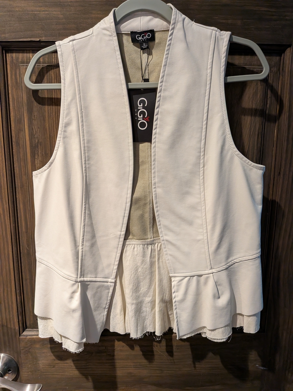 Women's Cream Peplum Vest